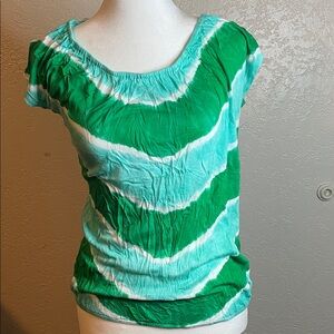 INC International Concepts Aqua and White Blouse